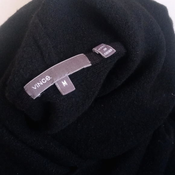 Vince Women's Black Cashmere & Virgin Wool Cowl Neck Long Sleeve Sweater M - Picture 4 of 10